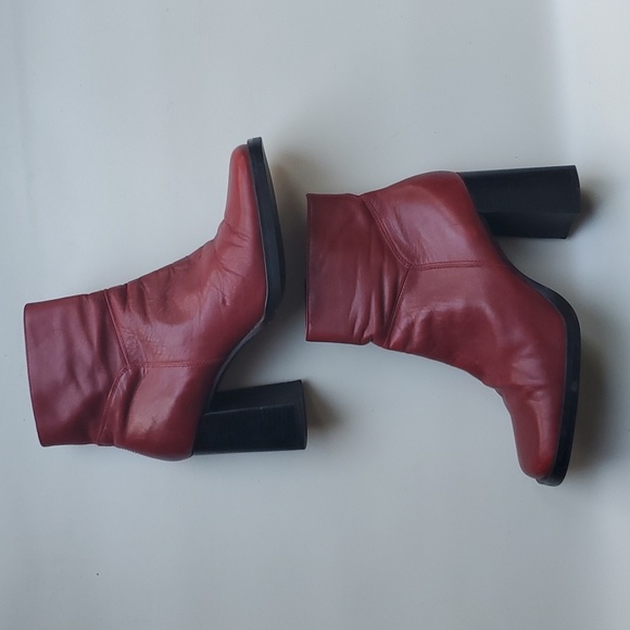 Made in Brazil women's red leather ankle boots - Picture 2 of 7